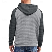 baratos hoodies básicos dos homens-Homens Moletom Estacionar Preto Cinza Claro Cinzento Escuro Cinzento Com Capuz Bloco de cor Com Cordão Desportos e Ar livre Casual Diário Impressão 3D Roupa de rua Roupa de Esporte Casual Outono