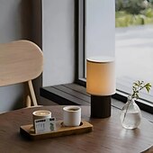 cheap Bedside Lamp-Minimalist Cordless Aluminum Brown Table Lamp