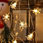 billige LED-stringlys-Julesnøfnuggetre fe-lyslenker 6m 40leds nyttårskranslys varm hvit til juletre hjem balkong ferie hage bryllup bursdagsfest dekorasjon