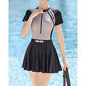 baratos Surfistas Tankinis &amp; Bikinis-Mulheres Anti Atrito Roupa de banho Roupa de Banho Roupa de Banho Preto Verde Proteção UV Compressão abdominal Surfe Canoagem Snorkeling Verão