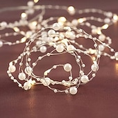 billige LED-stringlys-Elegant Perle Rose Formet LED Lyslenker 2m 20 LEDs Batteridrevet Bryllup Bursdag Fest Hjem Patio Hage Blomster Tre Dekorasjon