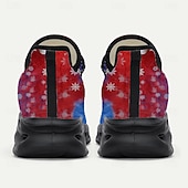 cheap Men's Sneakers-Fun Ugly Christmas Shoes Men's 3D Print Cartoon Character Design Graphic Sneakers with Festive Snowflake Design