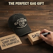  Vanhan f*ckers clubin vintage-lippalakki lahjaksi isälle, hauska retrohenkinen säädettävä hattu miehille ja naisille, isänmaallinen tyyli, mukava arkikäyttöön