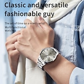 abordables Montres à quartz-La nouvelle montre business pour homme Olevs est dotée d&#039;un affichage lumineux de la date et du jour avec index romains, d&#039;un bracelet en acier, d&#039;une technologie à quartz et d&#039;une élégance