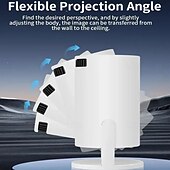 رخيصةأون بروجيكتورات-بروجكتور محمول HY200 1080P جهاز بروجكتور أفلام بزاوية قابلة للتعديل 270 درجة للهواتف/الكمبيوتر المحمول/صندوق التلفاز مكبر الصوت ومدخل HDMI/USB هدية عيد الحب