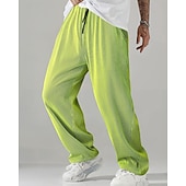 abordables Pierna Recta-Hombre Pantalones de Deporte Pantalones Pantalones deportivos de pierna recta Correa Bolsillo Cintura elástica Plano Comodidad Suave Exterior Casual Diario Moda Estilo clásico Azul Piscina Rosa