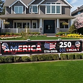  Флаг 250-летия размером 120" x 20" Америка 1776-2026 США 250 лет праздничные принадлежности патриотические украшения для дома Семиквинтессенциаль