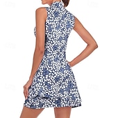 tanie Sukienka damska-Damskie Graficzny Solidne kolory Sukienka do tenisa Sukienka sportowa Odprowadza wilgoć Oddychający Bransoletka tenisowa Obuwie sportowe Bieganie Kołnierz zapinany na zamek Sukienka Czarny Biały