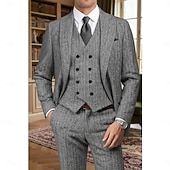 Χαμηλού Κόστους Επίσημα Κοστούμια-Ανδρικά Επιχείρηση Causal Κοστούμια tweed Πέτο με Μύτες Μαύρο Καφέ Καθημερινά Δουλειά Ψαροκόκκαλο Κατά παραγγελία εφαρμογή Σετ 3 τεμαχίων Μονόπετο Δύο Κουμπιών