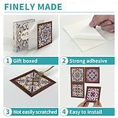 cheap Tile stickers-12pcs 3D Wall Tile Stickers Peel Stick 6x6 in, Thick PE Foam Crystal Mosaic, Waterproof Backsplash for Kitchen, Bathroom &amp; Home Decor, Metallic Wall Panels Gift Box