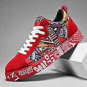 economico Sneakers Casual-sneakers casual rosse da uomo: alla moda e comode, perfette per l'uso quotidiano, lo street style e le uscite informali