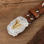 economico Cinture da uomo-Per uomo Cintura Fibbia automatica Rilascio rapido Pelle PU Lega Vintage Durevole Regolabile Cavallo Marrone Caffè All'aperto Quotidiano Cintura Vita