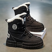 preiswerte Winter- und Schneestiefel-Schwarze, wasserdichte Herren-Winterstiefel mit Fellfutter und griffiger Sohle – strapazierfähiges und isoliertes Schuhwerk für Schnee, Wanderungen und Winterabenteuer