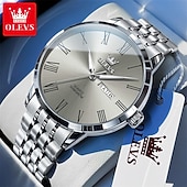 abordables Montres à quartz-La nouvelle montre business pour homme Olevs est dotée d&#039;un affichage lumineux de la date et du jour avec index romains, d&#039;un bracelet en acier, d&#039;une technologie à quartz et d&#039;une élégance