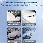 levne vytápění a chlazení-Přenosná lopata na sníh s otočením o 360° do auta, víceúčelová škrabka na led s robustní konstrukcí, zimní nástroj na odklízení sněhu z oken aut, venkovní použití a sněžné skútry