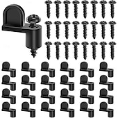 preiswerte Baumaterialien-24 Stück 3/8-Zoll-Druckguss-Türglas-Fenstergitterclips mit Schrauben für Sturmtürhalterungen und Fenstergitterbefestigungen, robuste schwarze Beschläge für den privaten und gewerblichen Gebrauch