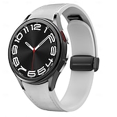 voordelige Samsung horlogebanden-Horlogeband voor Samsung Galaxy Watch 7/6/5/4  40/44mm, Watch 5 Pro 45mm, Watch 6 Classic 43/47mm, Watch 4 Classic 42/46mm Siliconen Echt leer Vervanging Band Verstelbaar Sportband Leren koppeling