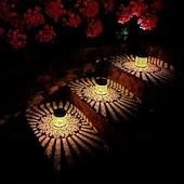 cheap Landscape Lights-2/4 PCS Solar Powered Peony Shaped Garden Wall Light Outdoor Waterproof Fence Light for Wedding Holiday Yard Pathway Backyard Walkway Porchboard Fence Decoration