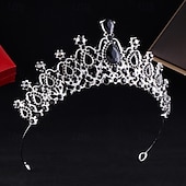 お買い得  ティアラとクラウン-クラウンティアラ ヘッドドレス 合金 結婚式 誕生日 かわいいスタイル シャイニー と ラインストーン クリスタル かぶと 帽子