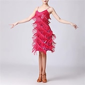 levne Cvičební šaty-Samba Dancewear Ženské salsa latinské taneční šaty se třásněmi a flitry kostým pro ballroom tanec na karneval