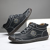 economico Stivaletti alla caviglia-sneakers da uomo in similpelle marrone con lacci: eleganti e versatili, ideali per il lavoro, l'abbigliamento casual e le attività all'aperto