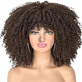 baratos Perucas de Carnaval-Peruca de Carnaval 2026 Loiro Vermelho Preta Afro Afro Kinky Curto Peruca sintética para festivais Mardi Gras Parada Cabelo para fantasia de cosplay para Feminino