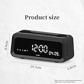 cheap Speakers-K3  Portable Wireless Speaker and Alarm Clock Bass 40-Hour Battery Life Dual-Mode Phone Stand/Bracket TF Card Player -C Dual Speakers Low Power Mode Compatible with Mobile Devices - Black/Whi