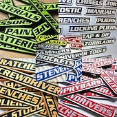 halpa Kodin tarvikkeet-12 kappaleen pakkaus magneettisia työkalupakkietikettejä, 3D-tulostettuja työkalupakkietikettejä, yleisiä työkalupakkien järjestelytarvikkeita, uudelleenkäytettäviä etikettejä teräksisille