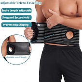 abordables Aparatos ortopédicos-Cinturón de ostomía ajustable para hombres y mujeres, funda de soporte para estoma con orificio/abertura para bolsa de ostomía, colostomía, ileostomía o urostomía, sujetador de bolsa para ostomía