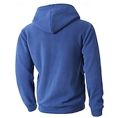 お買い得  メンズベーシックパーカー-男性用 パーカー クォータージッパーパーカー フリースパーカー ブルー ブラック パープル ライトグレー ダックグレー フード付き 平織り ジッパー ポケット スポーツ 日常 祝日 ポリエステル ストリートファッション ベーシック カジュアル 秋 冬 衣類 パーカー トレーナー