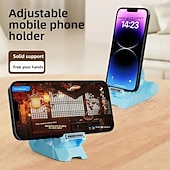 Недорогие Держатели для телефона-Регулируемая подставка для мобильного телефона на стол, стильный держатель для планшета в стиле меха, прочная многоугловая настольная подставка для телефона с ручкой регулировки, совместима с iPhone, iPad и всеми смартфонами