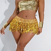 Недорогие Одежда для танцев живота-Юбка с бахромой Samba Dancewear латинская танцевальная юбка юбка с блестками для сценических выступлений женский костюм юбка с блестками и бахромой костюм для выступлений