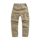 baratos Calças Cargo-Homens Calças Cargo Calças Bolso multi Tecido A Prova de Vento Vestível Comprimento total Ao ar livre Diário Acampar e Caminhar Roupa de rua à moda Exército verde Preto