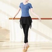 voordelige Sets en Eendelige Stukken-Dames Yoga-outfit Strakke legging met rok 2-delige workoutset Effen Kleur Sportoutfits Herfst Zwart Rood Modaal Dans Pilates Yoga Hoge taille Lichtgewicht Ademend Korte mouw Sport Sportkleding