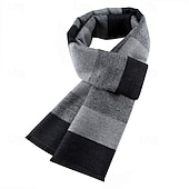 economico Sciarpe e Guanti da uomo-Per uomo Sciarpa rettangolare All'aperto Abbigliamento Quotidiano Casual Giallo Chiaro Nero Sciarpa A righe