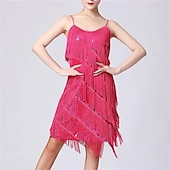 levne Cvičební šaty-Samba Dancewear Ženské salsa latinské taneční šaty se třásněmi a flitry kostým pro ballroom tanec na karneval