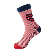 economico 250° Anniversario-Calzini a metà polpaccio con design a stelle e strisce della bandiera americana per il 250° anniversario degli Stati Uniti, comodi calzini in cotone per uomo e donna, ispirati alla bandiera americana per un look casual.