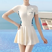 baratos Surfistas Tankinis &amp; Bikinis-Mulheres Anti Atrito Roupa de banho Roupa de Banho Roupa de Banho Preto Branco Proteção UV Compressão abdominal Surfe Canoagem Snorkeling Verão