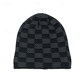 levne Čepice s čepicí-Pánské Unisex Čepice Beanie Zimní čepice Kulichy Pletená čepice Zimní čepice Beanie Černá Khaki Polyester Pletený Prodyšné Útulný Denní nošení Jdeme ven Pléd Větruvzdorné Teplý