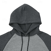 baratos hoodies básicos dos homens-Homens Moletom Estacionar Preto Cinza Claro Cinzento Escuro Cinzento Com Capuz Bloco de cor Com Cordão Desportos e Ar livre Casual Diário Impressão 3D Roupa de rua Roupa de Esporte Casual Outono