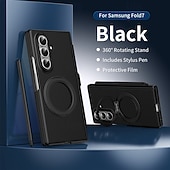 baratos Capa Samsung-telefone Capinha Para Samsung Galaxy Dobra Z 7 Dobra Z 6 Z Fold 5 Z Fold 4 Z Fold 3 Capa articulada Com Suporte e protetor de tela Proteção de corpo inteiro Retro PC Metal