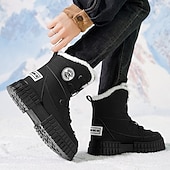 preiswerte Winter- und Schneestiefel-Schwarze, wasserdichte Herren-Winterstiefel mit Fellfutter und griffiger Sohle – strapazierfähiges und isoliertes Schuhwerk für Schnee, Wanderungen und Winterabenteuer