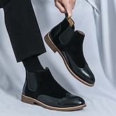preiswerte Chelsea -Stiefel-Braune Chelsea-Boots aus Kunstleder für Herren – stilvoll und elegant, perfekt für Business Casual, formelle Anlässe und den Alltag.