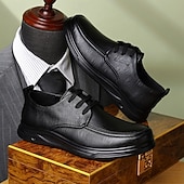 economico Scarpe Casual con Lacci-scarpe da lavoro da uomo marrone scuro, eleganti con lacci, in similpelle di alta qualità, perfette per l'ufficio e le occasioni professionali