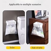 halpa Keittiövälineet ja -laitteet-5 kpl kokoontaitettava monitoiminen roskapussiteline seinälle, muovipussiteline kotikeittiöön ja kylpyhuoneeseen, monikäyttöinen roskapussiteline, ei poraamista