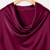 voordelige Satijnen overhemden voor heren-Voor heren Overhemd Zijdeachtig Satijnen overhemd Normaal shirt Effen Formeel Bruiloft Wit Marineblauw Goud Donker Paars Lange mouw Col Lente &amp; Herfst Alle seizoenen Kleding Met ruches