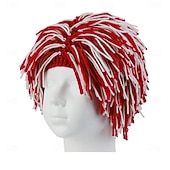 Недорогие Карнавальные парики-Карнавальный парик 2026 Красный Черный Белый Прямой Короткие Синтетический фестивальный парик Вторник на масляной неделе Парад Волосы для косплей-костюма для Мужчины