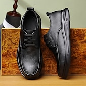 economico Scarpe Casual con Lacci-scarpe da lavoro da uomo marrone scuro, eleganti con lacci, in similpelle di alta qualità, perfette per l'ufficio e le occasioni professionali