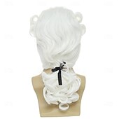 cheap Historical Wigs-White Wig Regency Ringlet Historical Colonial Costume Wig Funny Wig for Men George for Carnival Festival Party