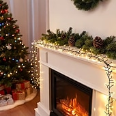 Недорогие LED ленты-Светодиодная гирлянда для рождественской елки, 10 м, 500 светодиодов, гирлянда с теплым белым светом, 8 режимов мерцания, декоративная гирлянда для домашнего рождественского праздничного освещения,